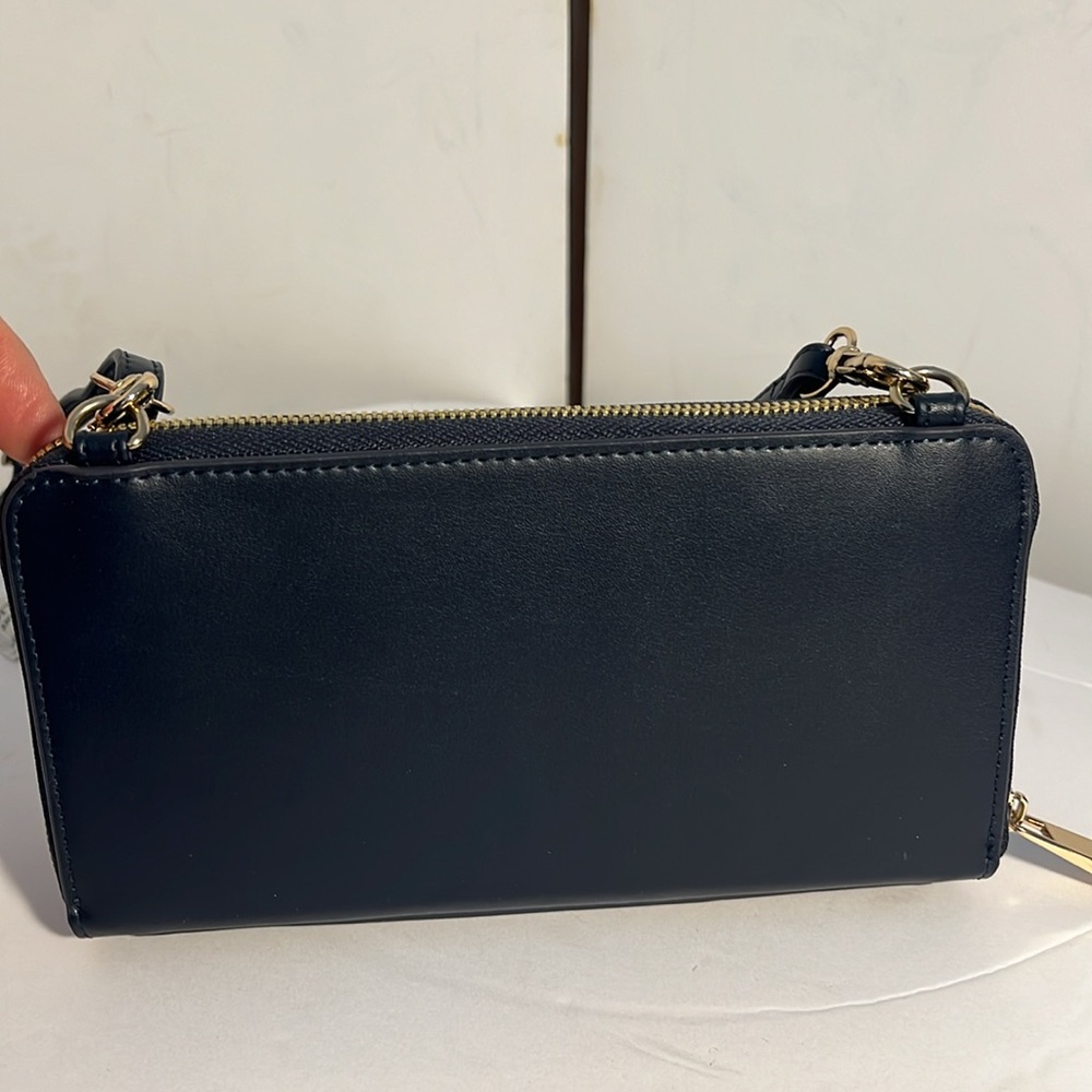Spartina Navy Blue Leather Crossbody Purse - Picture 10 of 12